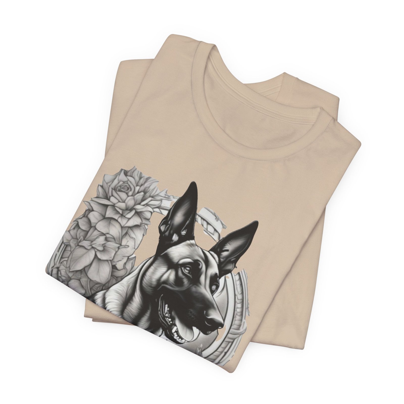 Belgian Malinois Floral Portrait T-Shirt - Image 23