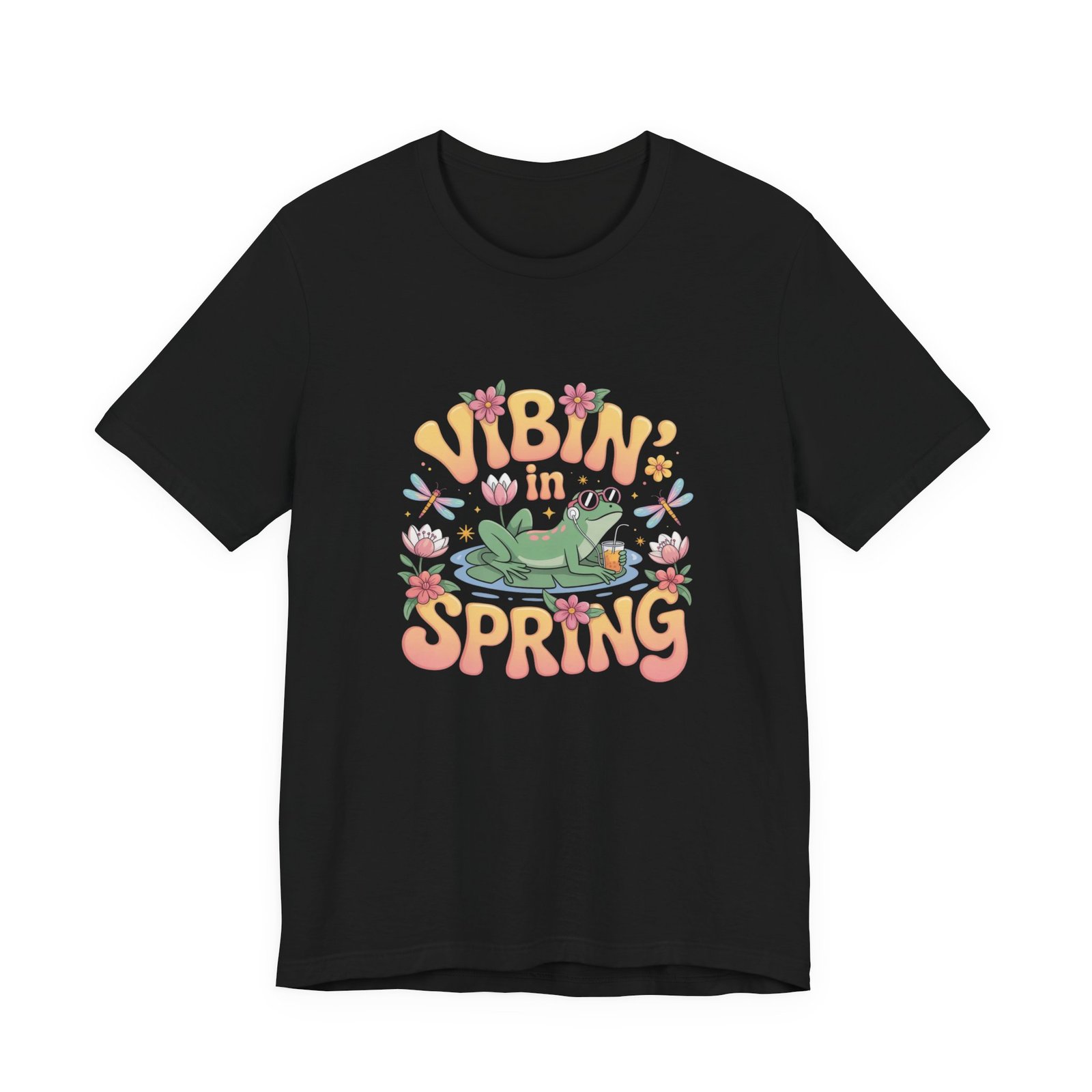 Spring Vibes Unisex Tee, Cottagecore Frog Shirt, Nature Lover T-Shirt, Botanical Garden Top, Greenery Apparel - Image 5
