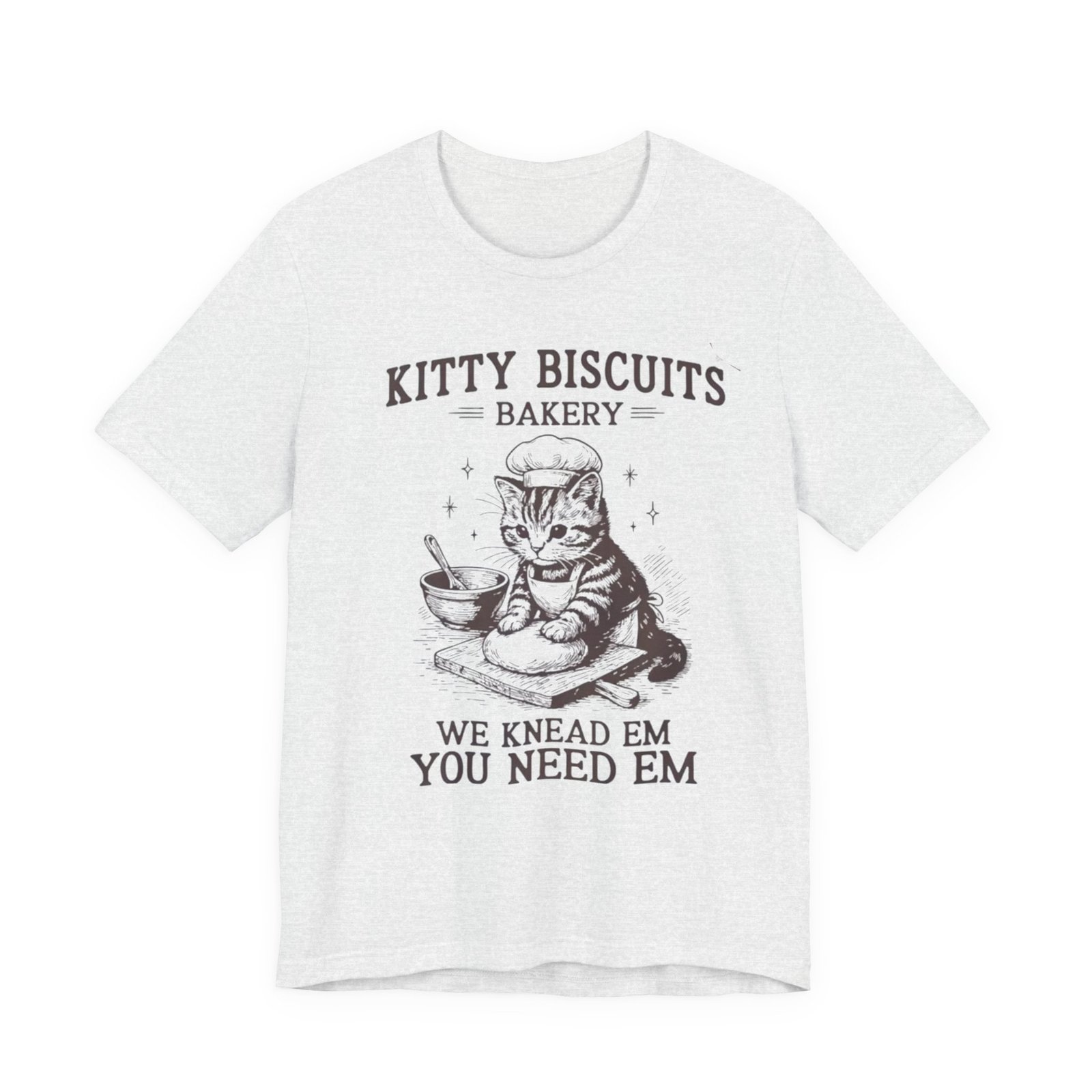 Cute Cat Bakery Tee, Kitty Biscuits Shirt, Animal Lover Gift, Funny Pet T-Shirt, Baking Humor Tee - Image 2