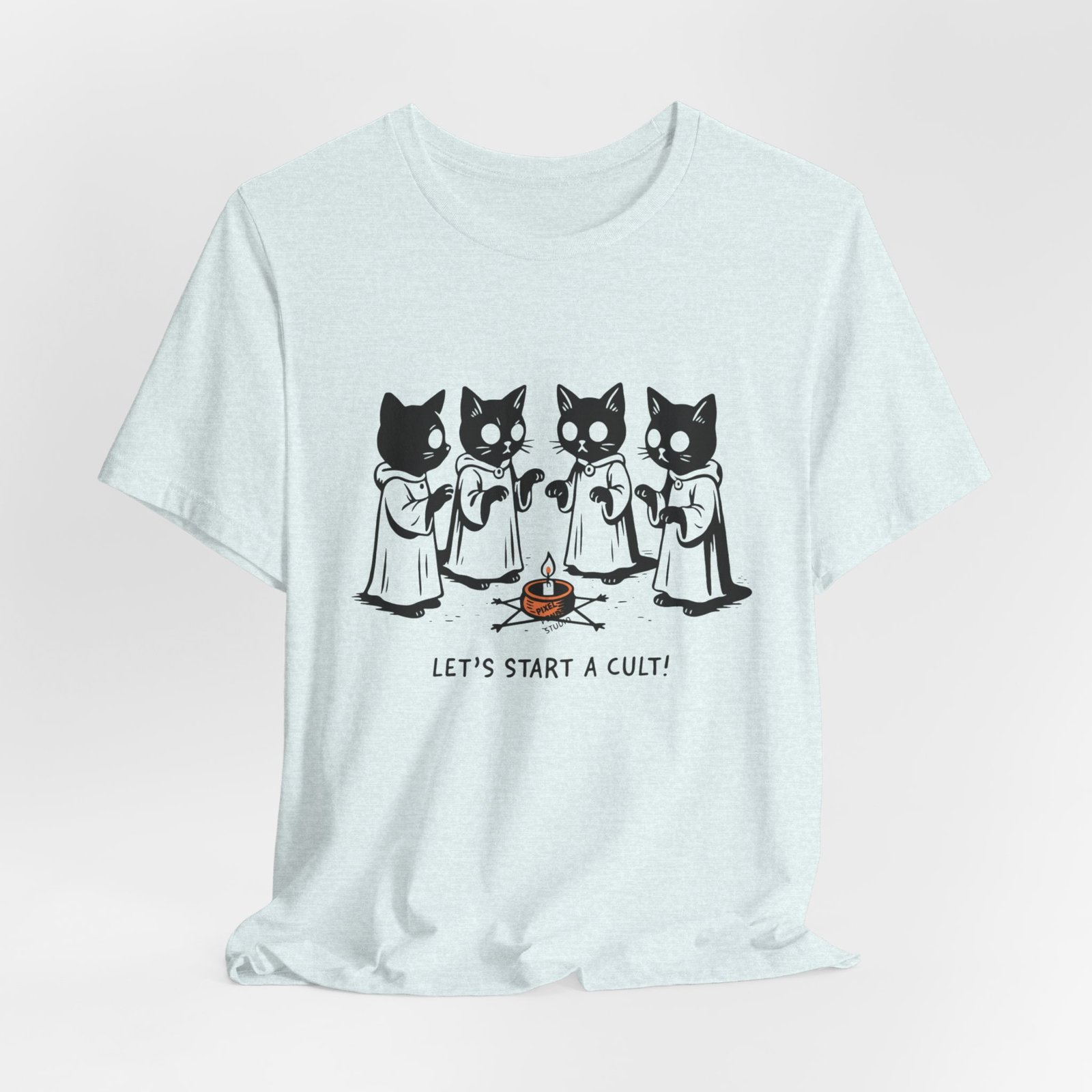 Cat Choir Lets Start a Cult Tee , Cat Ritual Graphic Shirt - Image 20