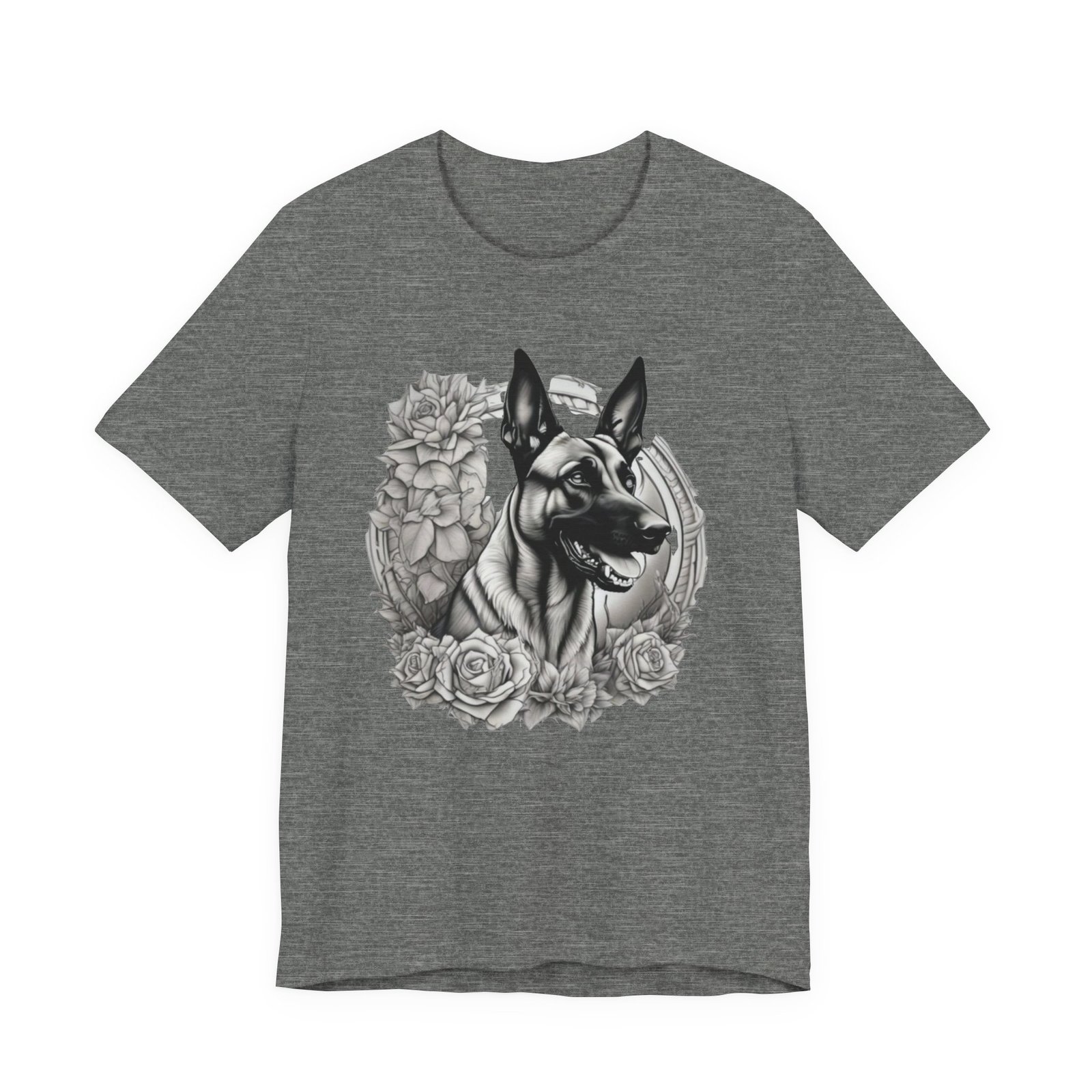 Belgian Malinois Floral Portrait T-Shirt - Image 2