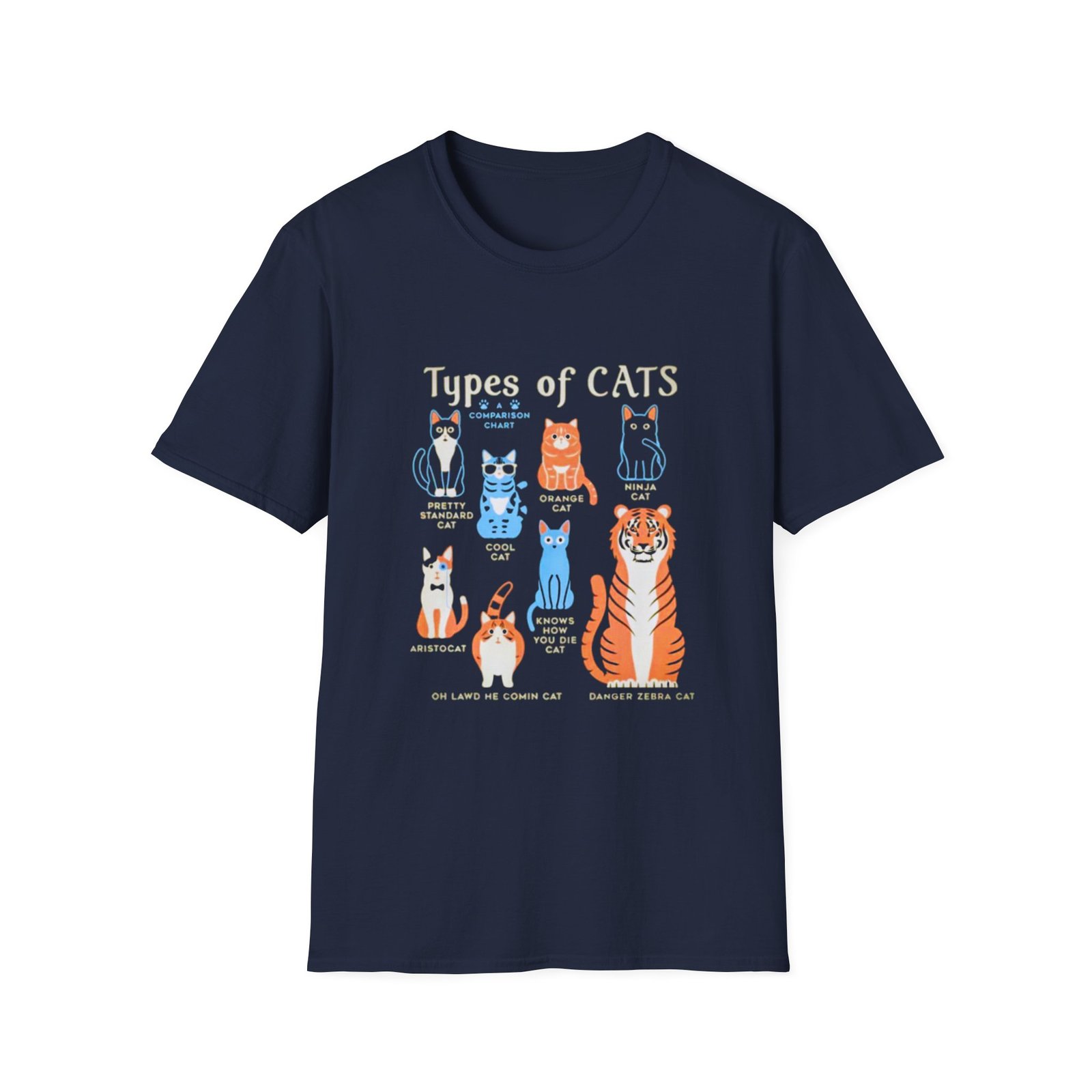 Types of Cats illustration T-Shirt | Cute cat breeds graphic tee - Image 17