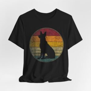 German Shepherd Silhouette Tee — Retro Sunset Dog Lover T-Shirt