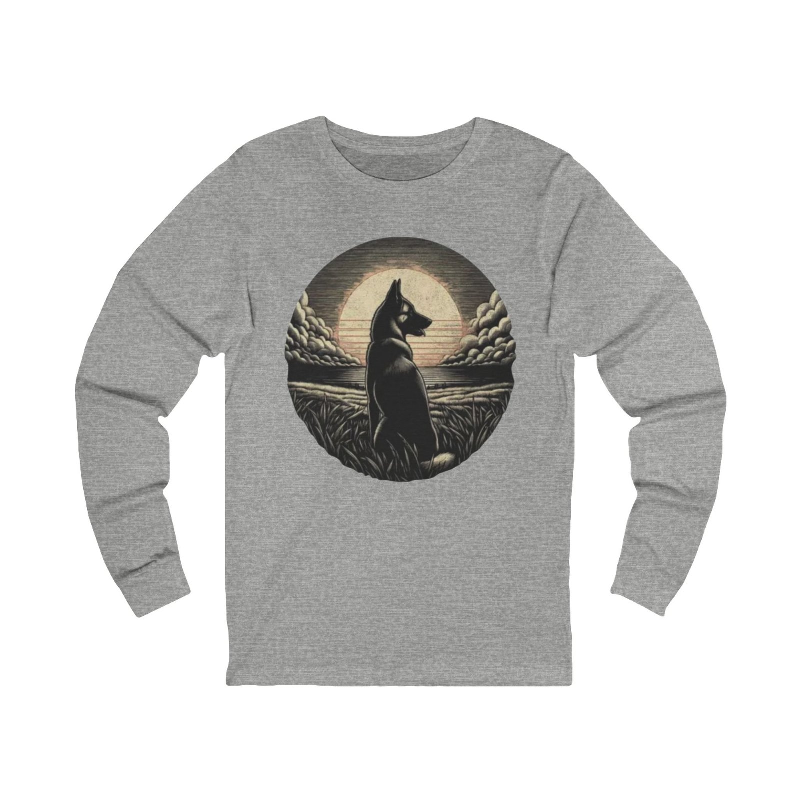 Belgian Malinios Moon Long Sleeve Tee | Nightscape Graphic - Image 11