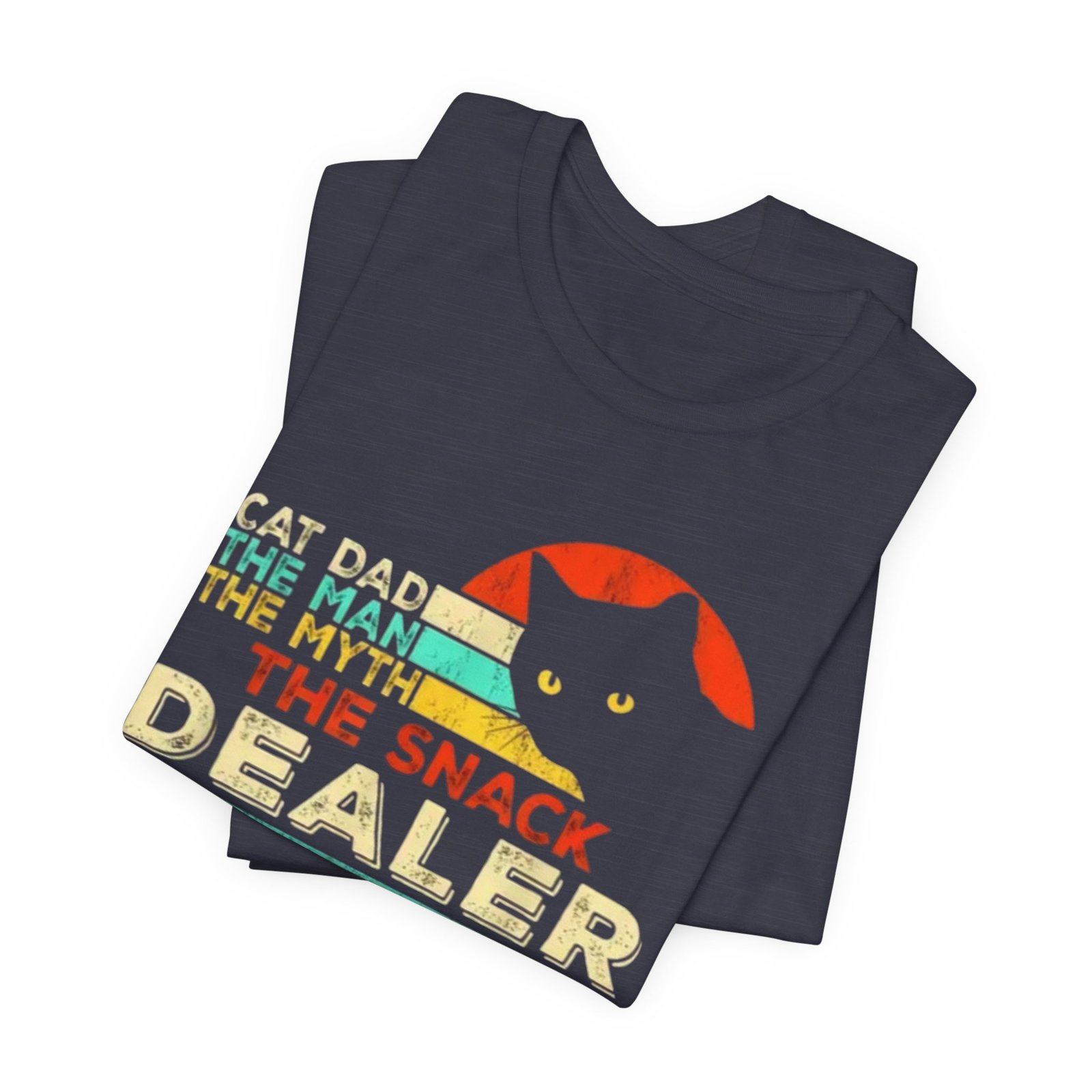 Cat Dad The Snack Dealer T-Shirt | Retro Cat Graphic - Image 31