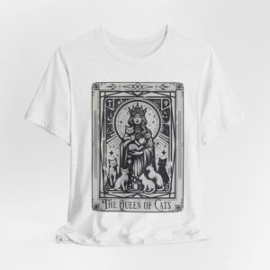 The Queen of Cats tee | Cat Tarot Illustration, Witchy Black and White Shirt