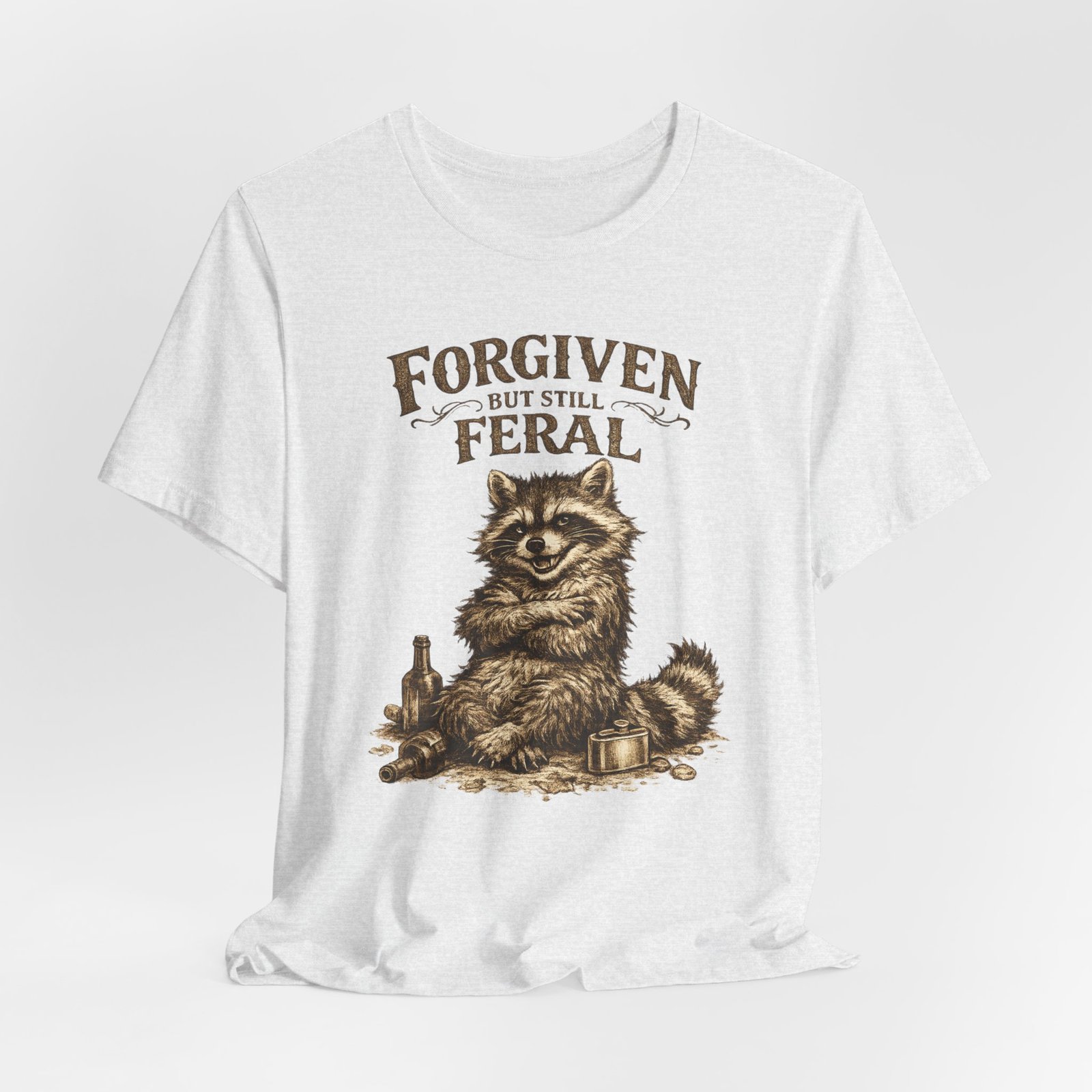 Forgiven But Still Feral raccoon tee | vintage illustration, humour - Image 12