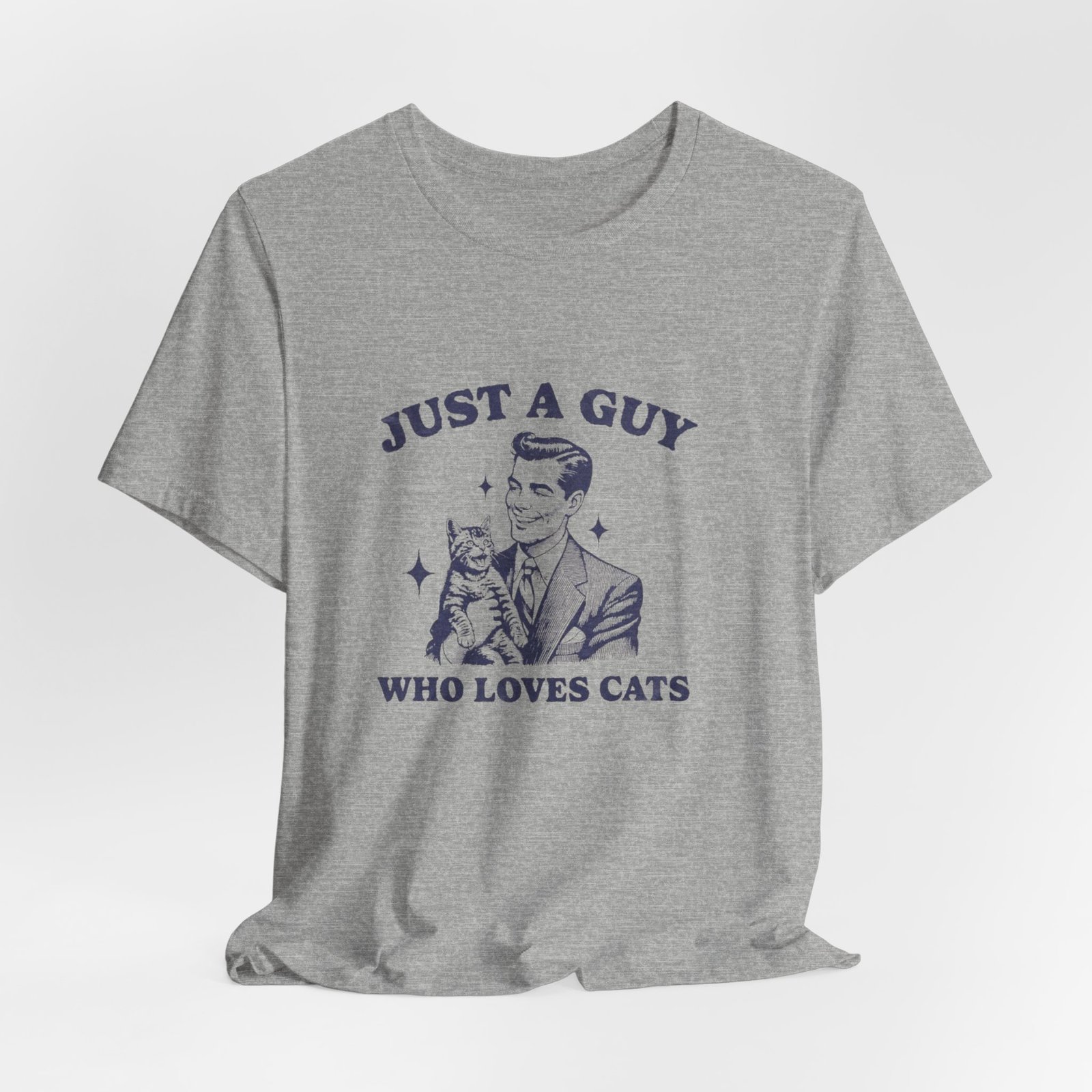 Just a Guy Who Loves Cats T-Shirt, Cute Cat Lover Tee, Unisex Jersey Short Sleeve Tee, Gift for Cat Owners, Fun Pet Lover Shirt - Image 20