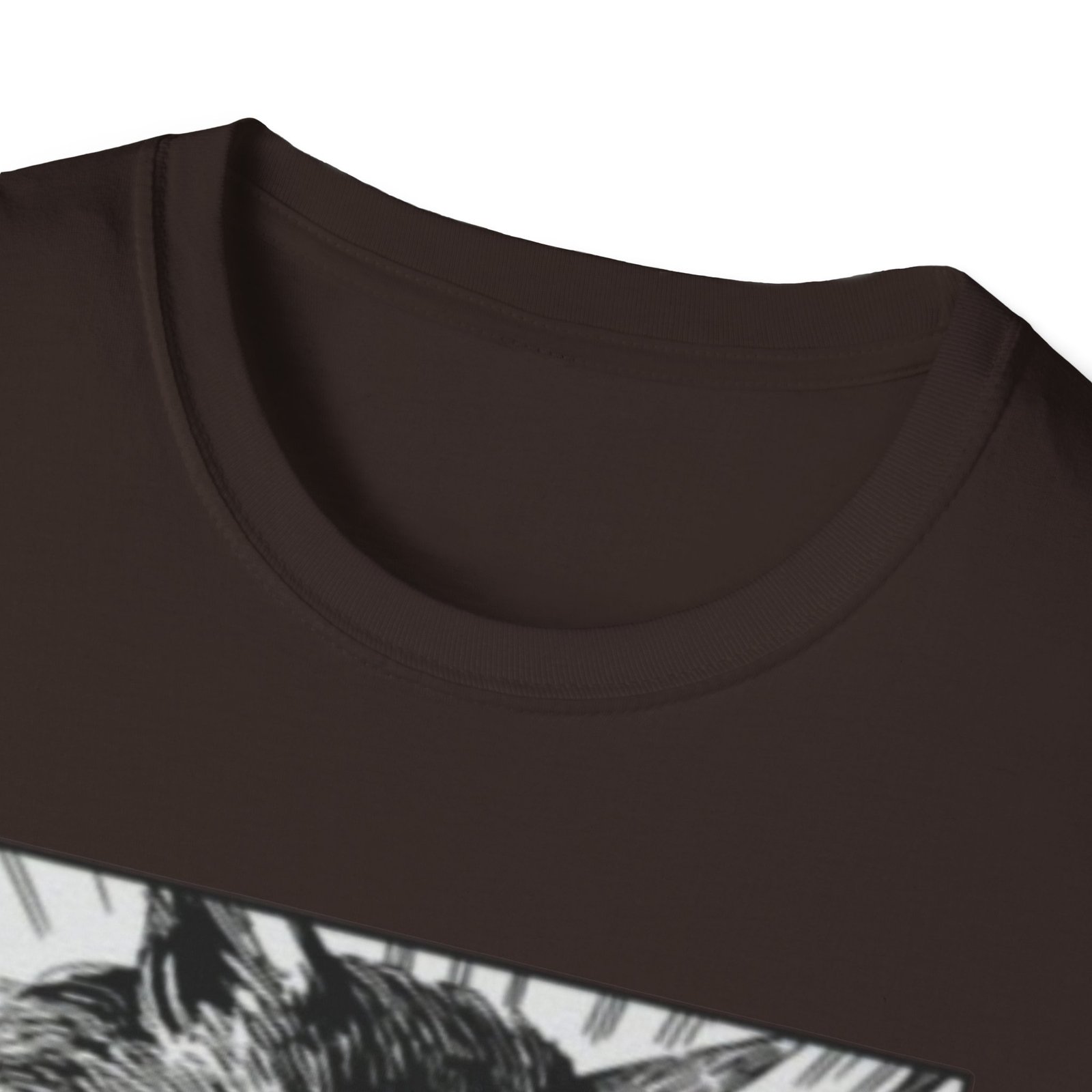 Scared Cat Manga Art T-Shirt | Black and White Illustration - Image 11