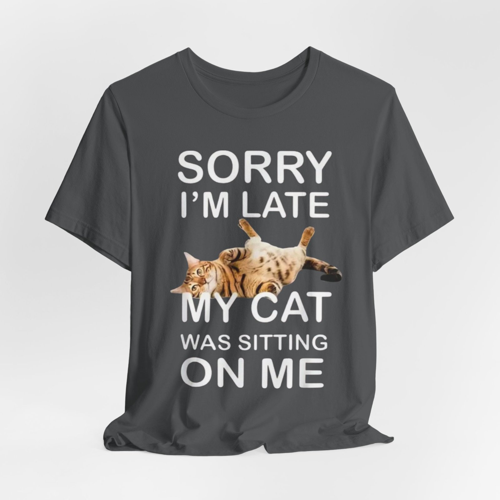 Sorry I'm Late My Cat Was Sitting On Me T-Shirt | Funny Cat Tee - Image 20