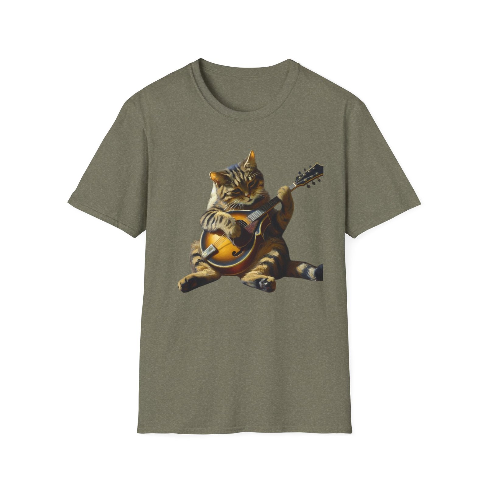 Funny Cat Playing Mandolin T-Shirt - Image 7