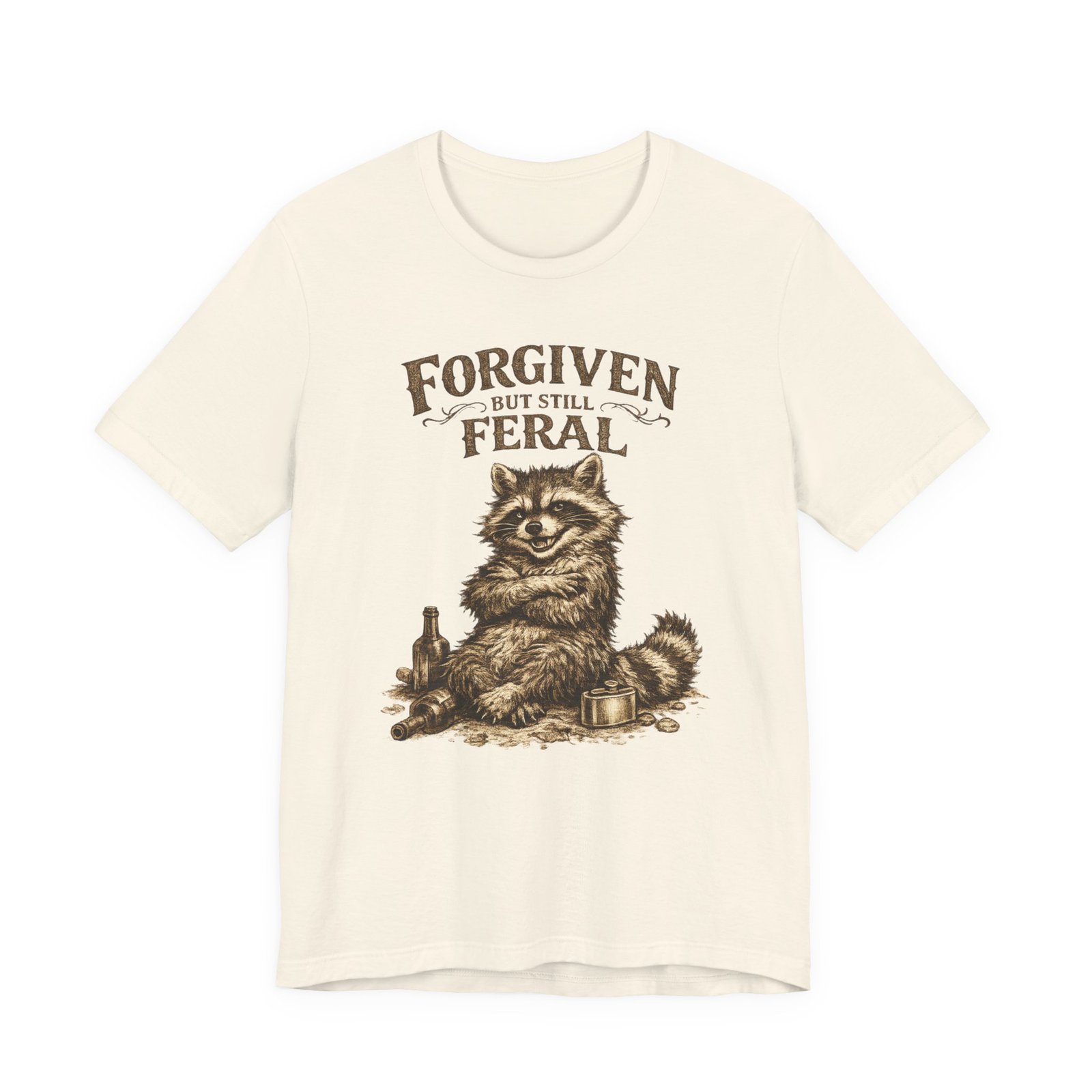 Forgiven But Still Feral raccoon tee | vintage illustration, humour - Image 13