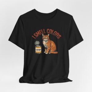 I Smell Colors Cat Tee | Orange Tabby with Catnip Can