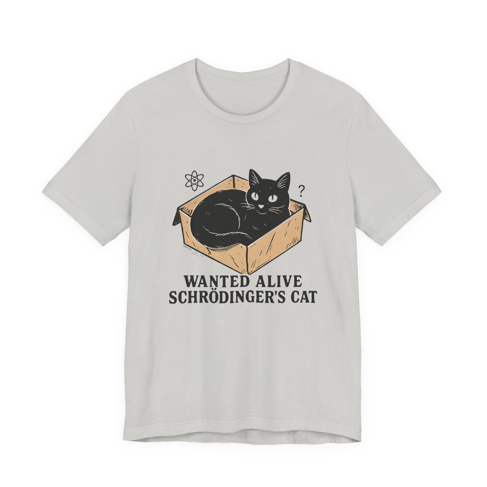 Schrödinger's Cat in Box Tee | Wanted Alive Cat Illustration - Image 17