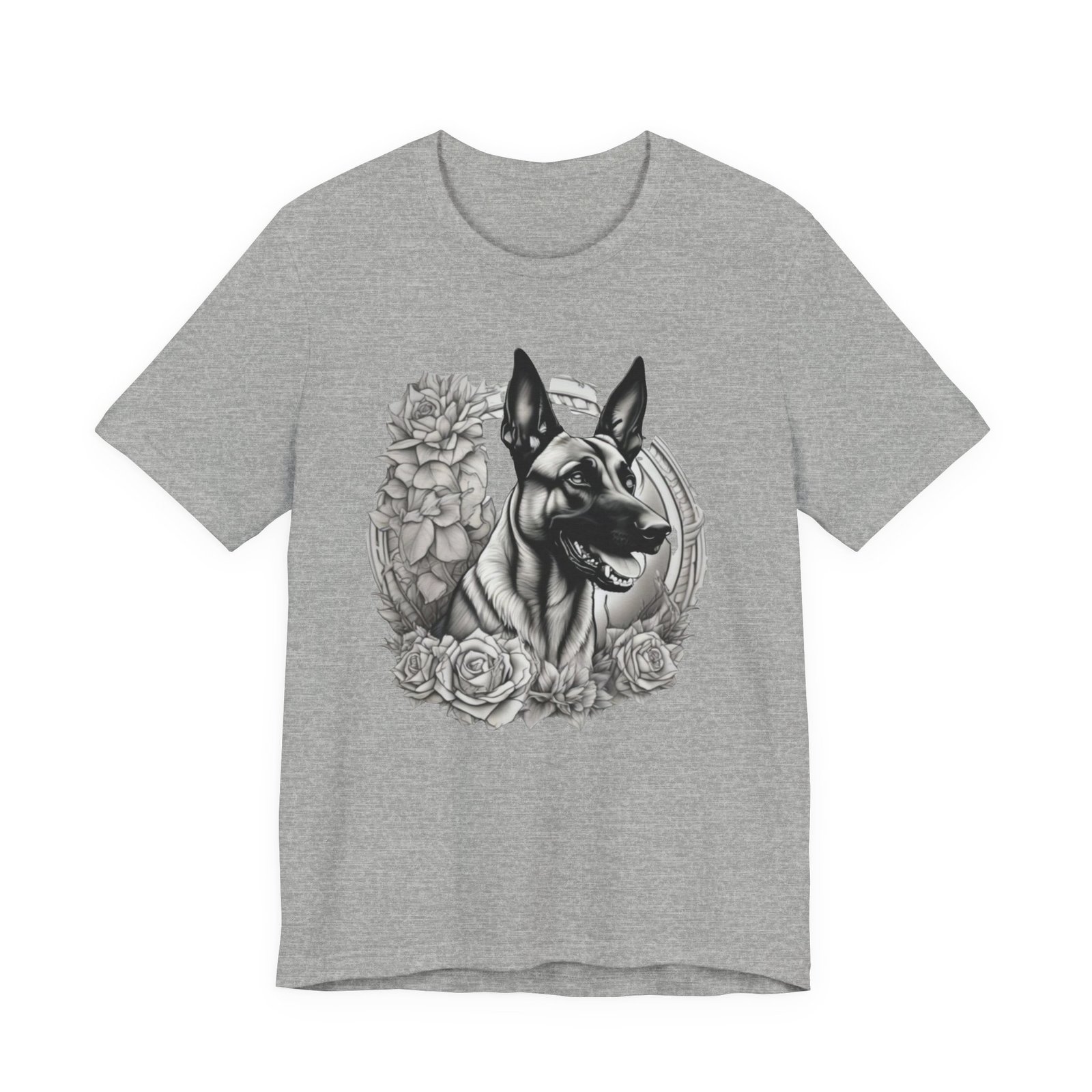 Belgian Malinois Floral Portrait T-Shirt - Image 29