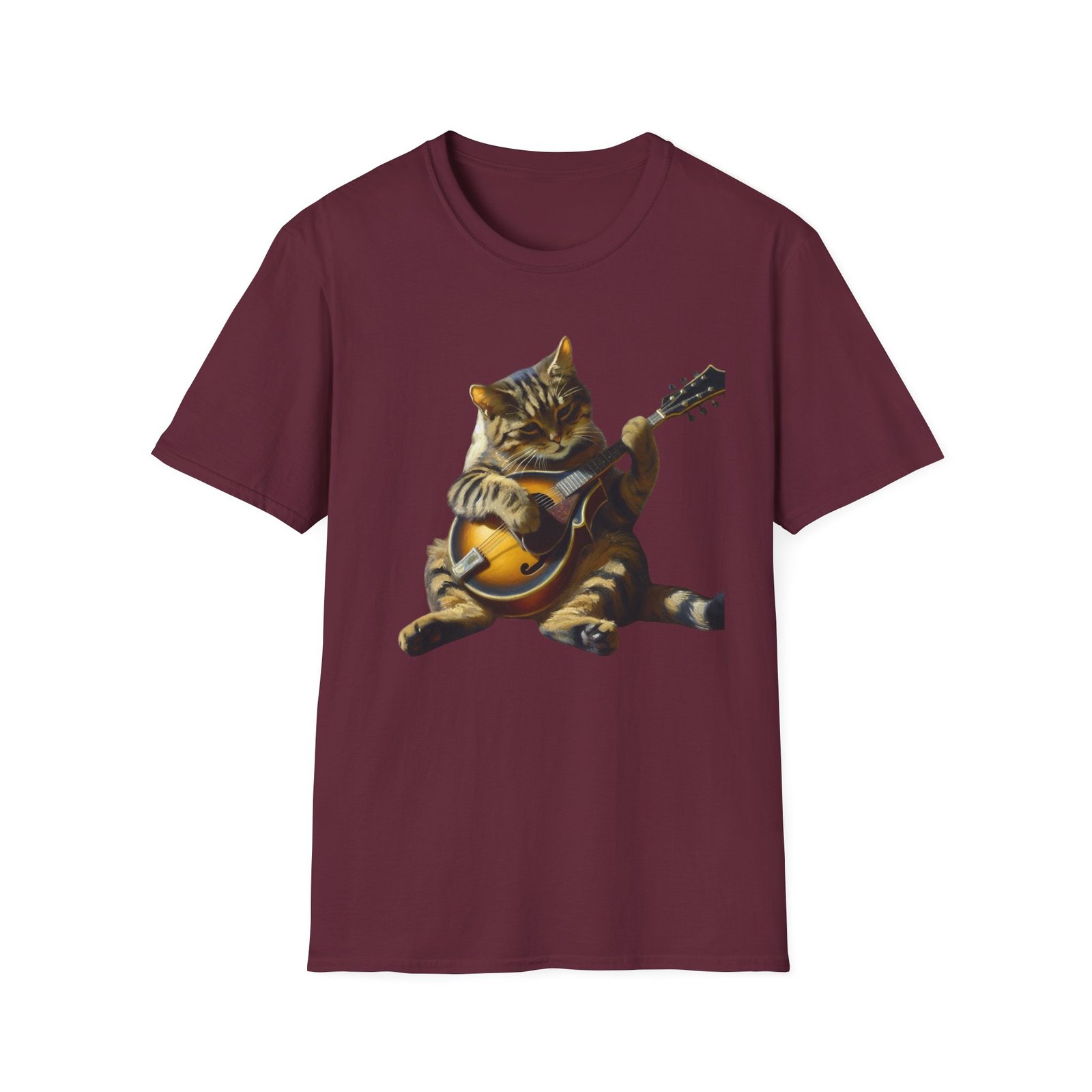 Funny Cat Playing Mandolin T-Shirt - Image 5