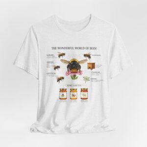 The Wonderful World of Bees T-Shirt | Bee Anatomy, Honey Jars, Pollinator Diagram