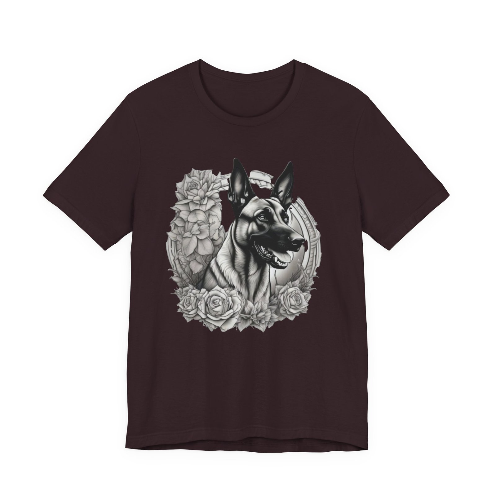 Belgian Malinois Floral Portrait T-Shirt - Image 41