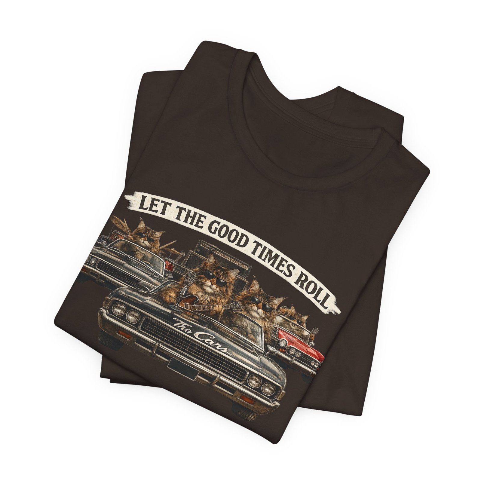 Let The Good Times Roll cats in classic car Tee | Vintage cat artwork - Image 15