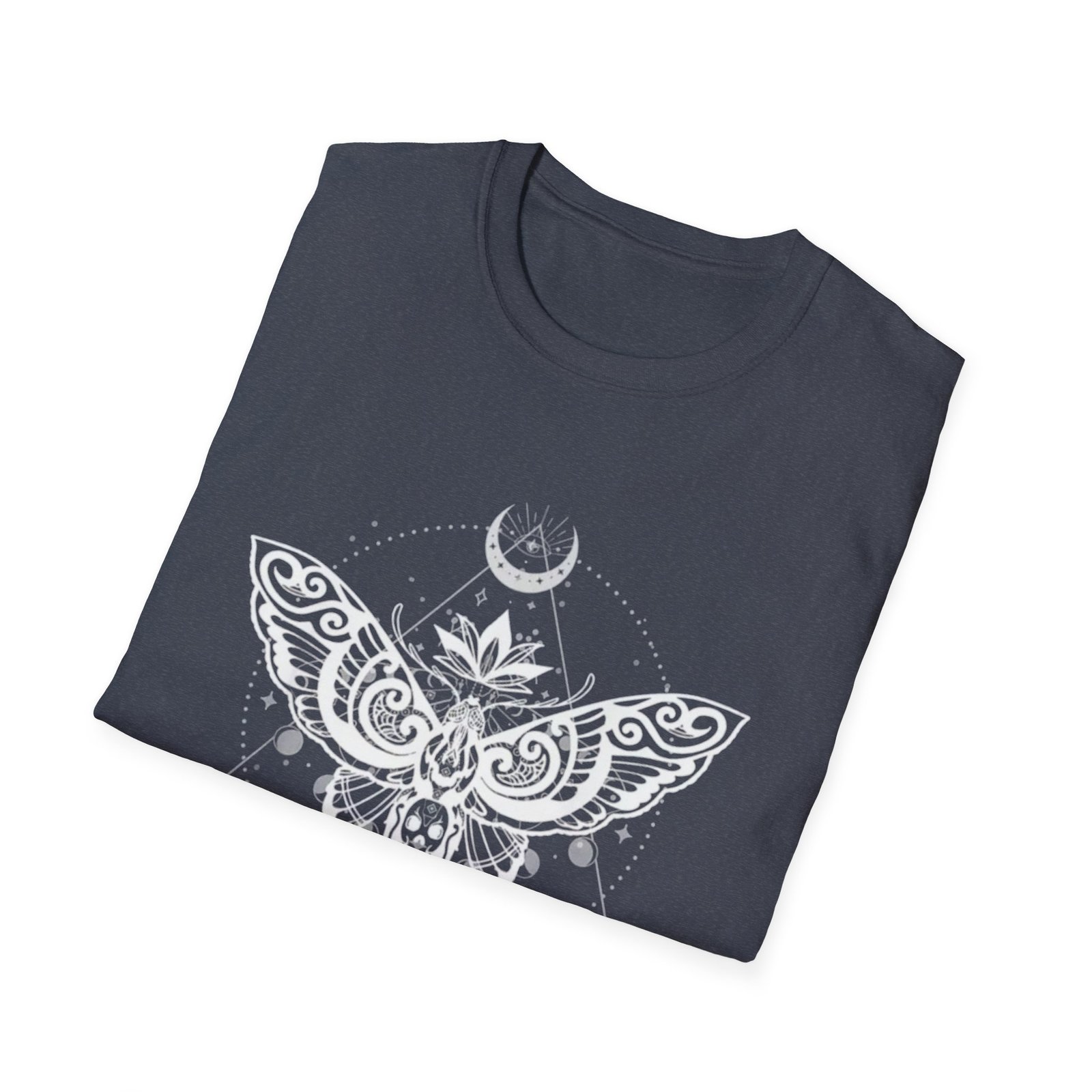Lunar Moth Illustration T-Shirt | Crescent Moon, Phases, Geometric Mystic - Image 16