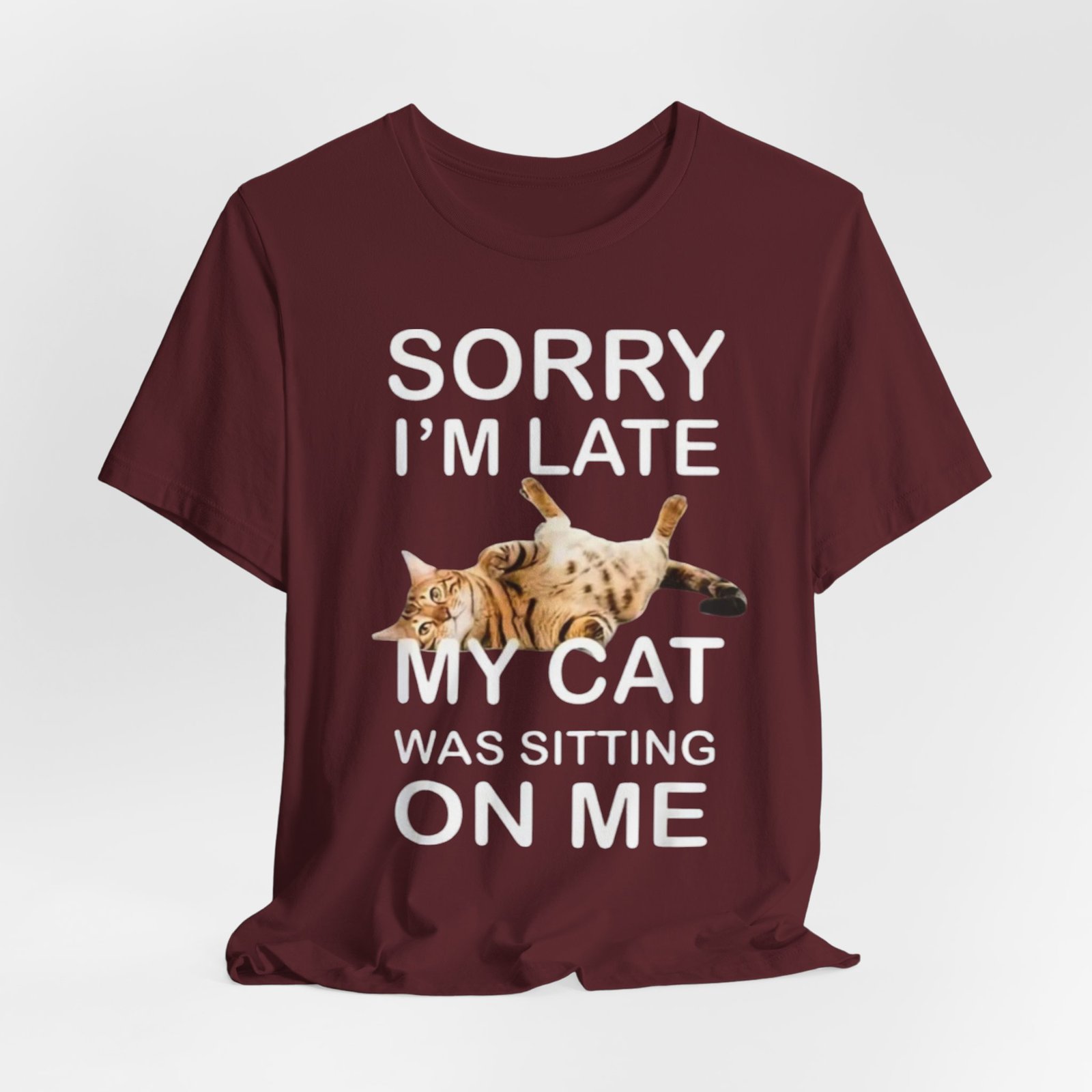 Sorry I'm Late My Cat Was Sitting On Me T-Shirt | Funny Cat Tee - Image 36
