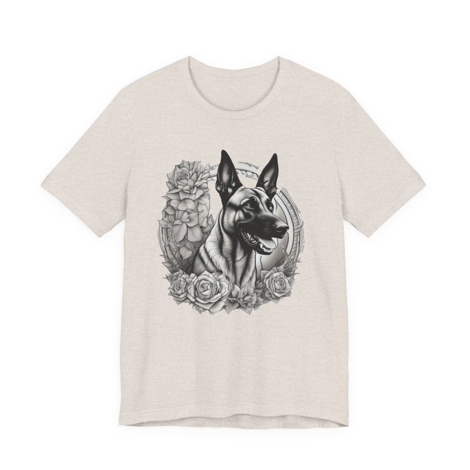 Belgian Malinois Floral Portrait T-Shirt - Image 17