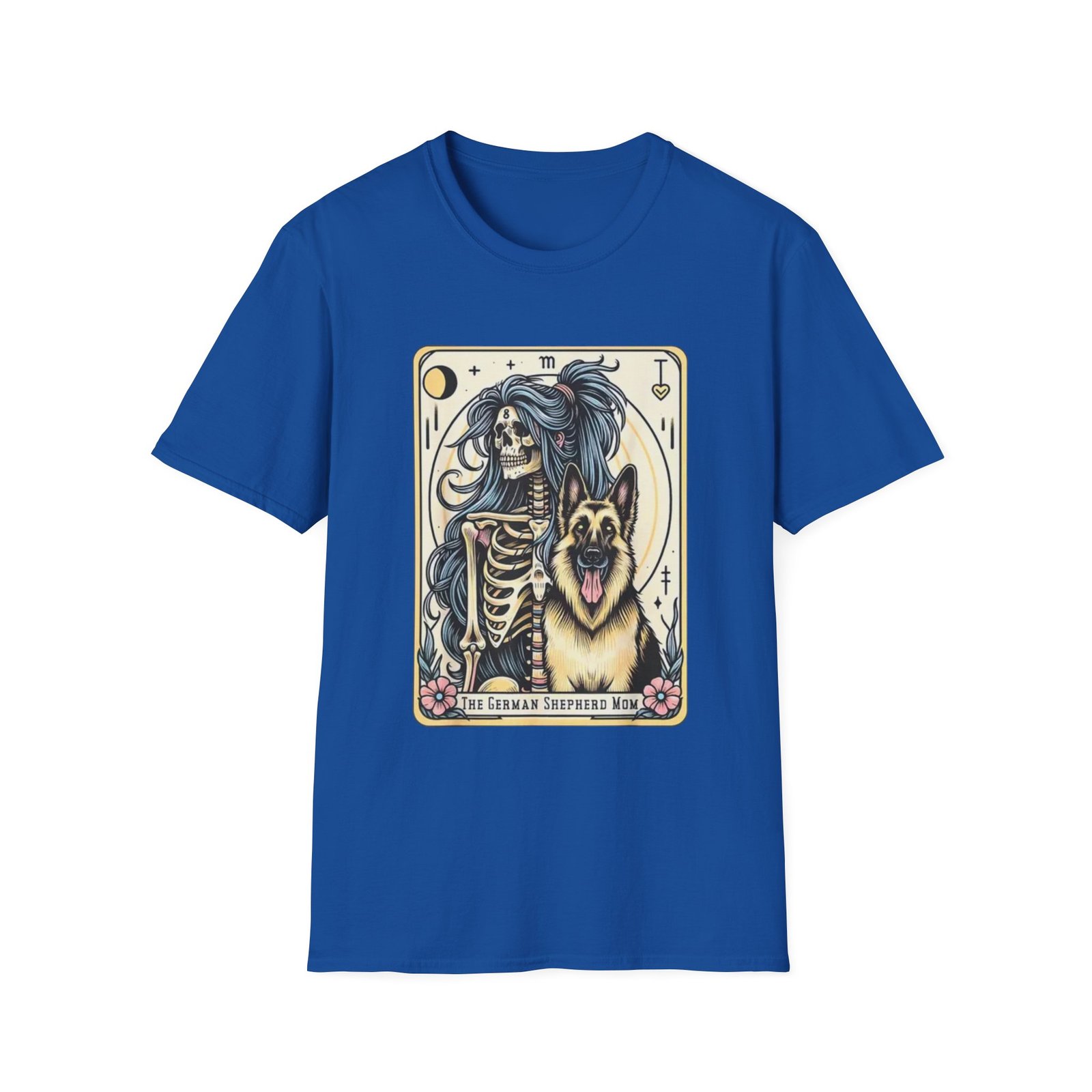 German Shepherd Tarot Skeleton T-Shirt | Funny Dog Tarot Tee - Image 17