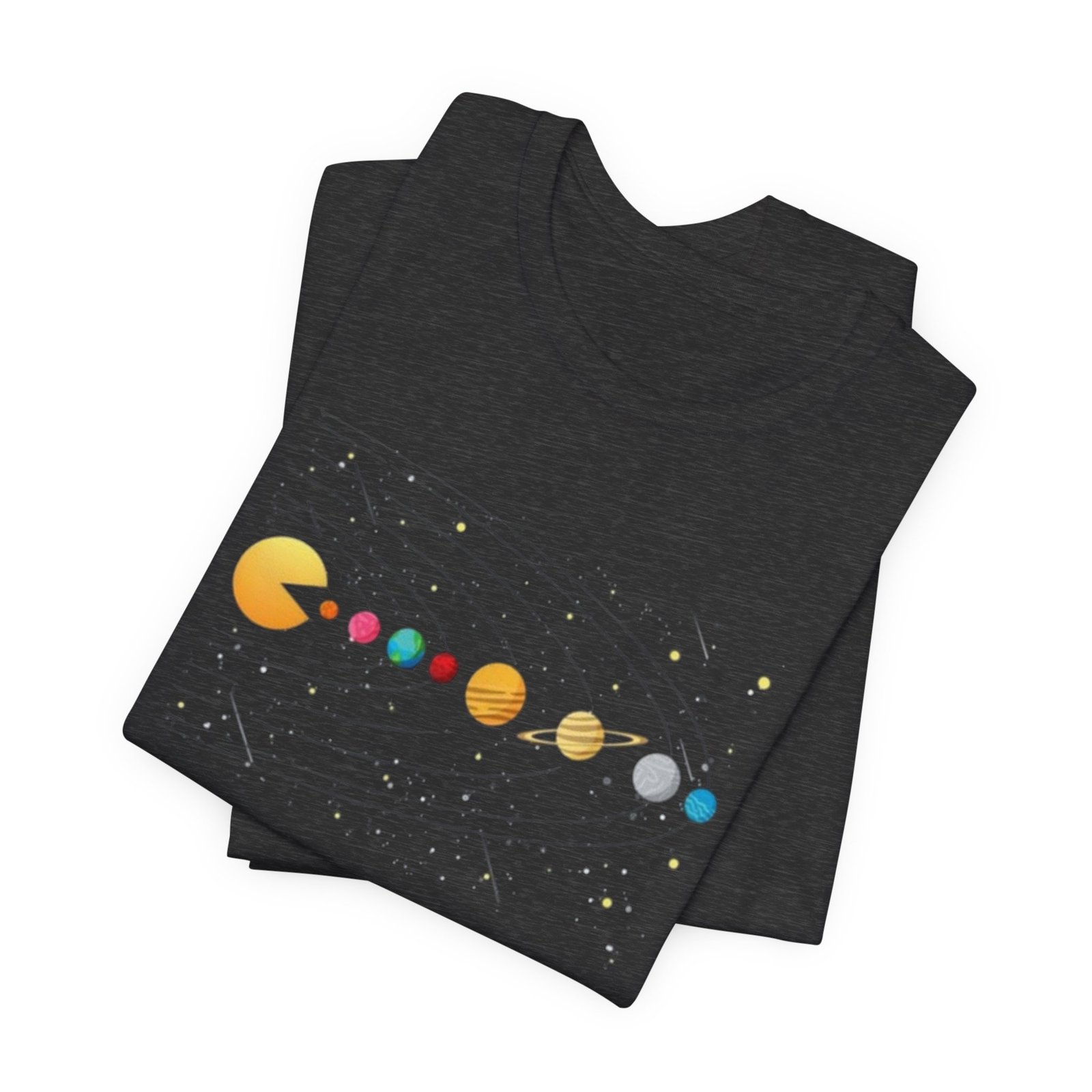 Pac-Man Solar System T-Shirt | Retro Arcade Planets Tee - Image 15