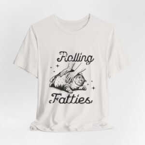 Funny Cat Tee, Rolling Fatties T-Shirt, Unisex Cat Lover Gift, Humorous Pet Apparel, Casual Wear For Cat Lovers