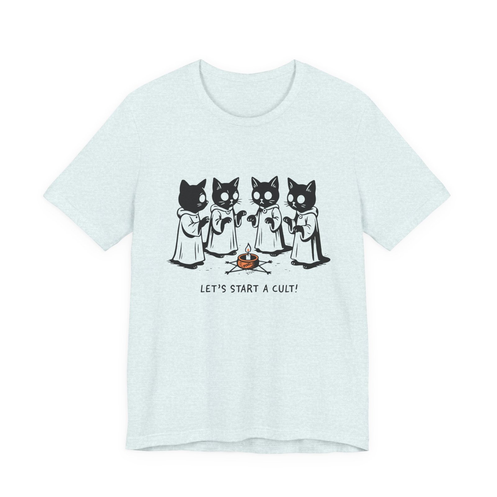 Cat Choir Lets Start a Cult Tee , Cat Ritual Graphic Shirt - Image 17