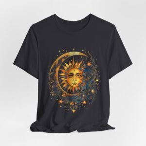 Sun and Moon Graphic Tee, Cosmic T-shirt for Astrology Lovers, Unisex Summer Tee, Celestial Art Shirt, Unique Gift Idea, Horoscope Fashion