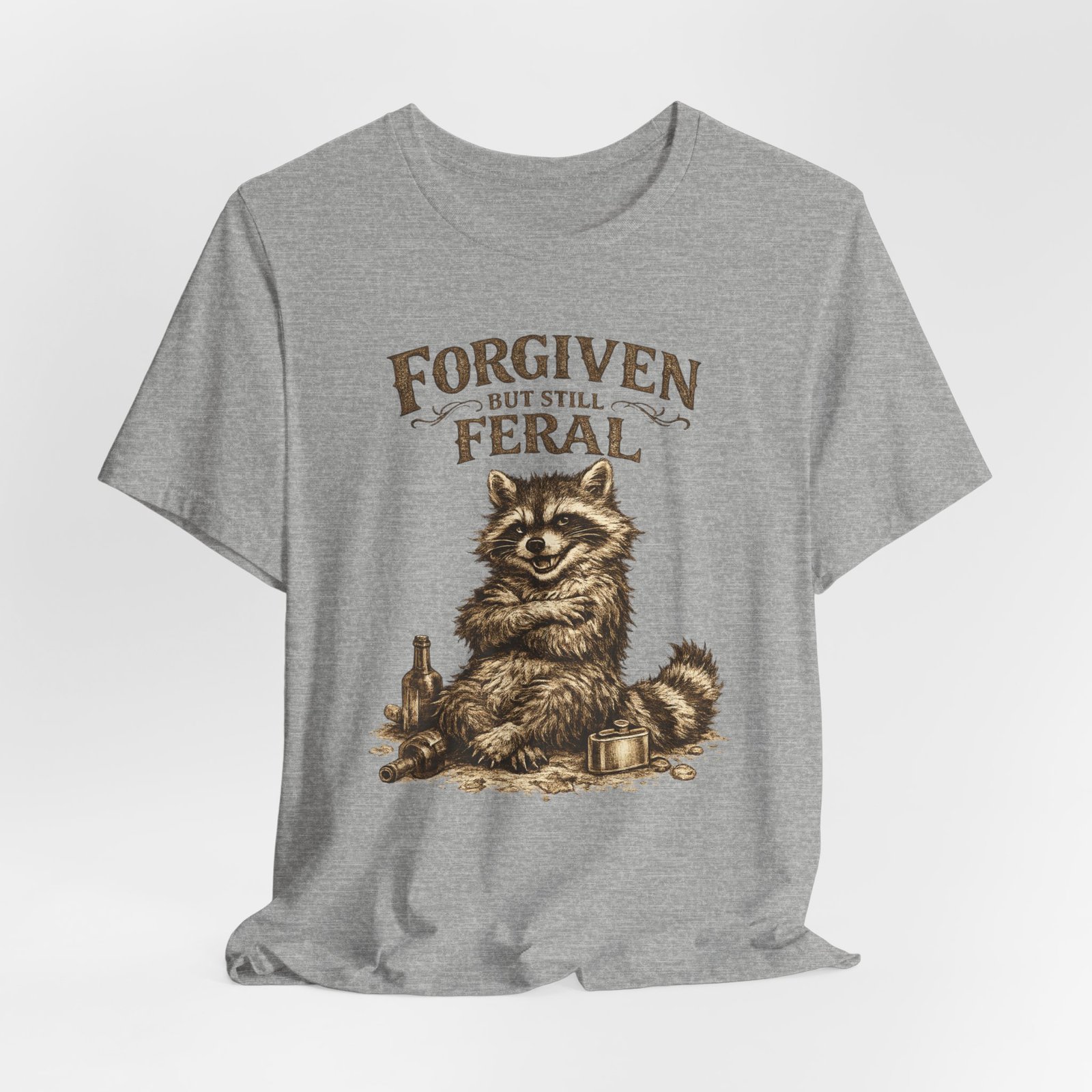 Forgiven But Still Feral raccoon tee | vintage illustration, humour - Image 24