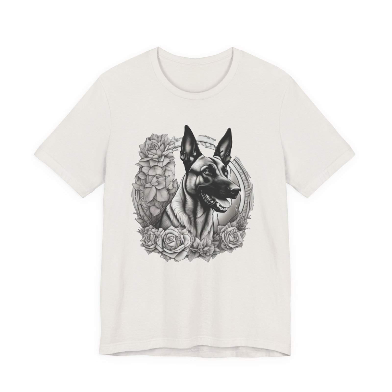 Belgian Malinois Floral Portrait T-Shirt - Image 13
