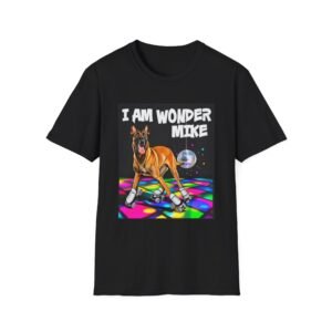 Skater Dog tee, I Am Wonder Mike Boxer Dog T-Shirt | Roller Disco, Disco Ball, Belgian Malinois TeeRetro