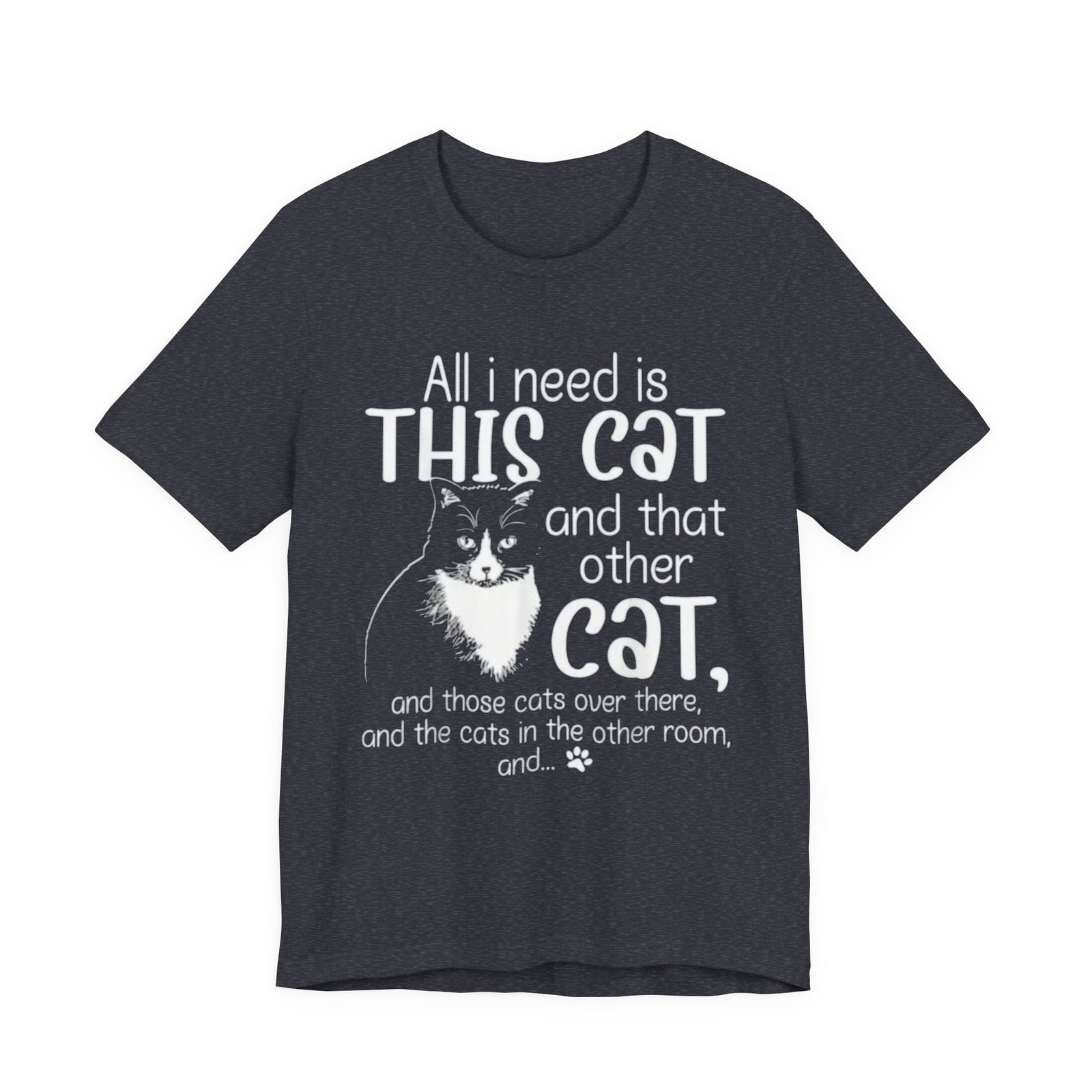 Cute Cat Illustration Tee | Cat Graphic T-Shirt - Image 25