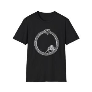 Ouroboros Snake with Skull T-Shirt | Occult Gothic Circle Design