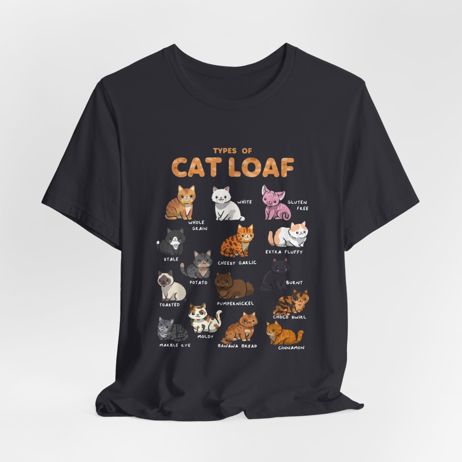 Types of Cat Loaf T-Shirt | Cute Cat Pose Illustration, Cat Lover Tee - Image 20