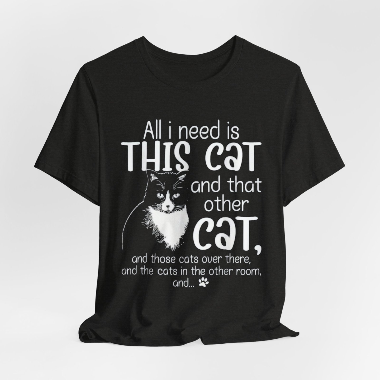 Cute Cat Illustration Tee | Cat Graphic T-Shirt - Image 12