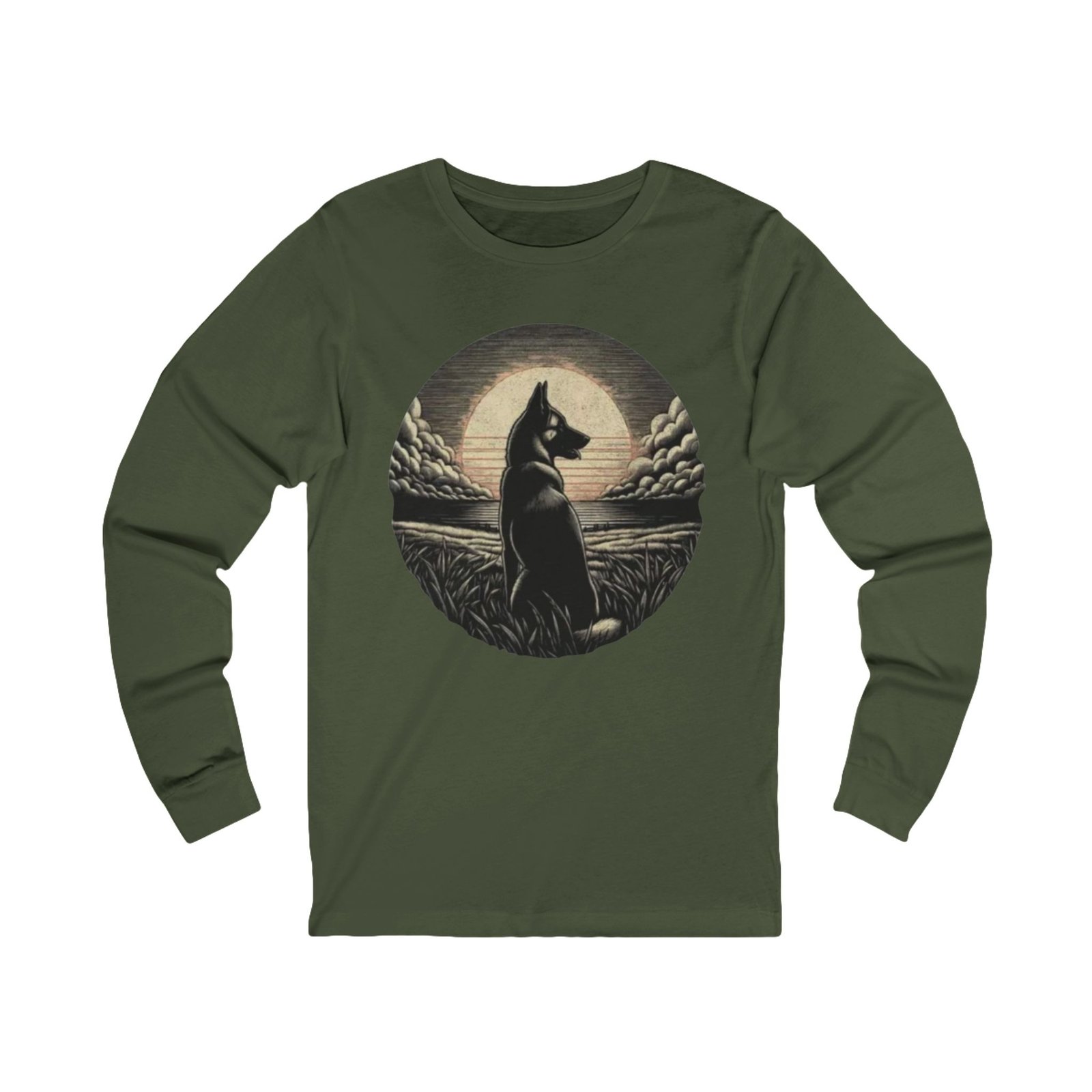 Belgian Malinios Moon Long Sleeve Tee | Nightscape Graphic - Image 7