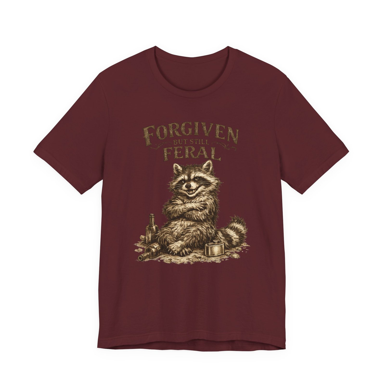 Forgiven But Still Feral raccoon tee | vintage illustration, humour - Image 33