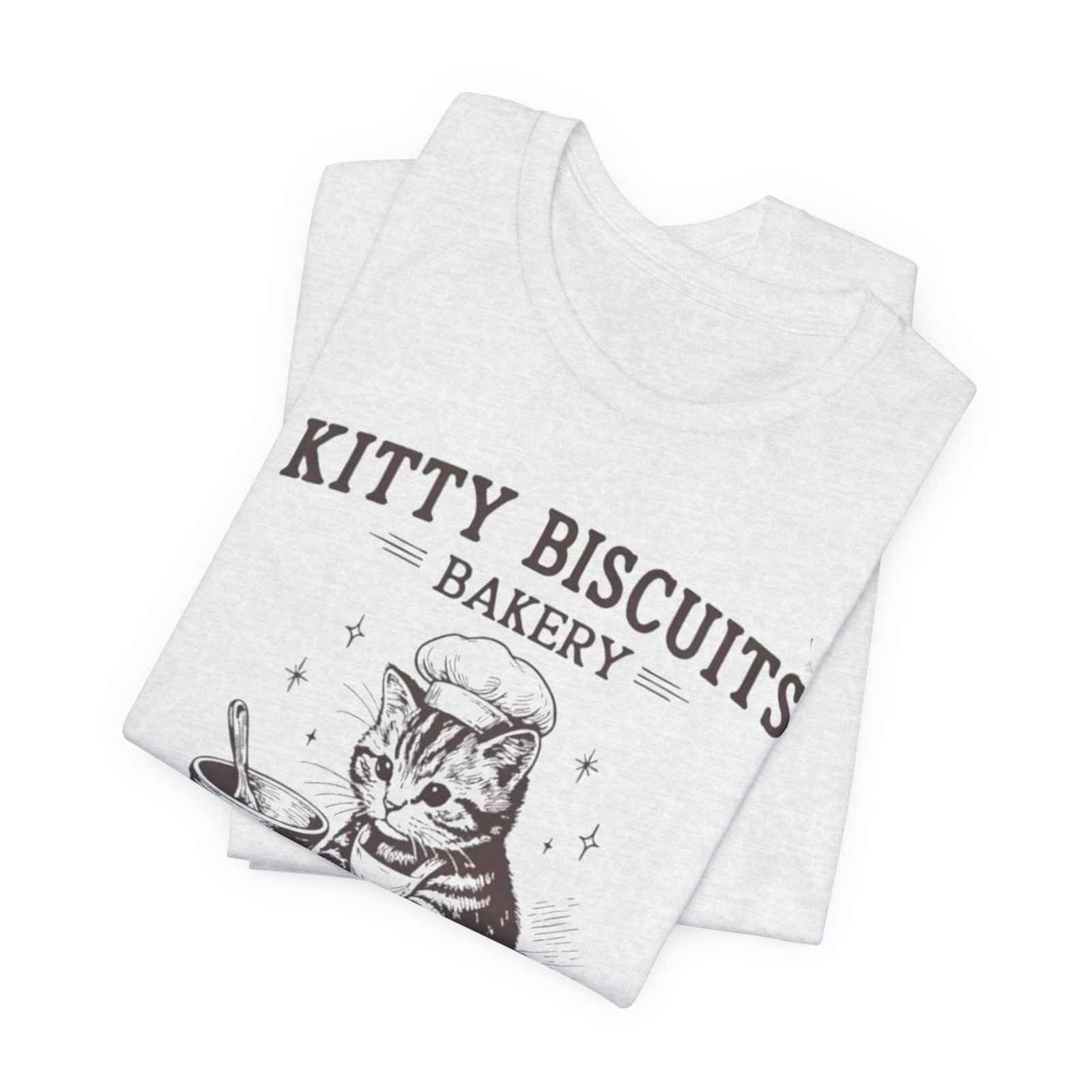 Cute Cat Bakery Tee, Kitty Biscuits Shirt, Animal Lover Gift, Funny Pet T-Shirt, Baking Humor Tee - Image 4