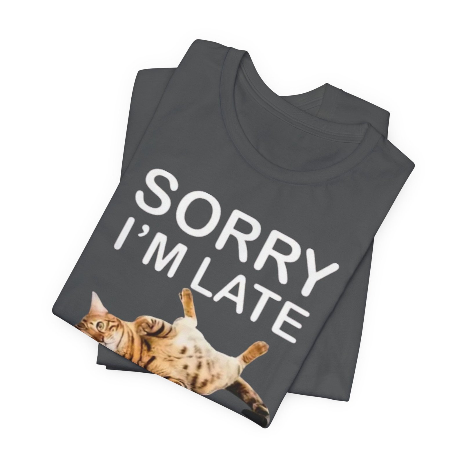 Sorry I'm Late My Cat Was Sitting On Me T-Shirt | Funny Cat Tee - Image 19