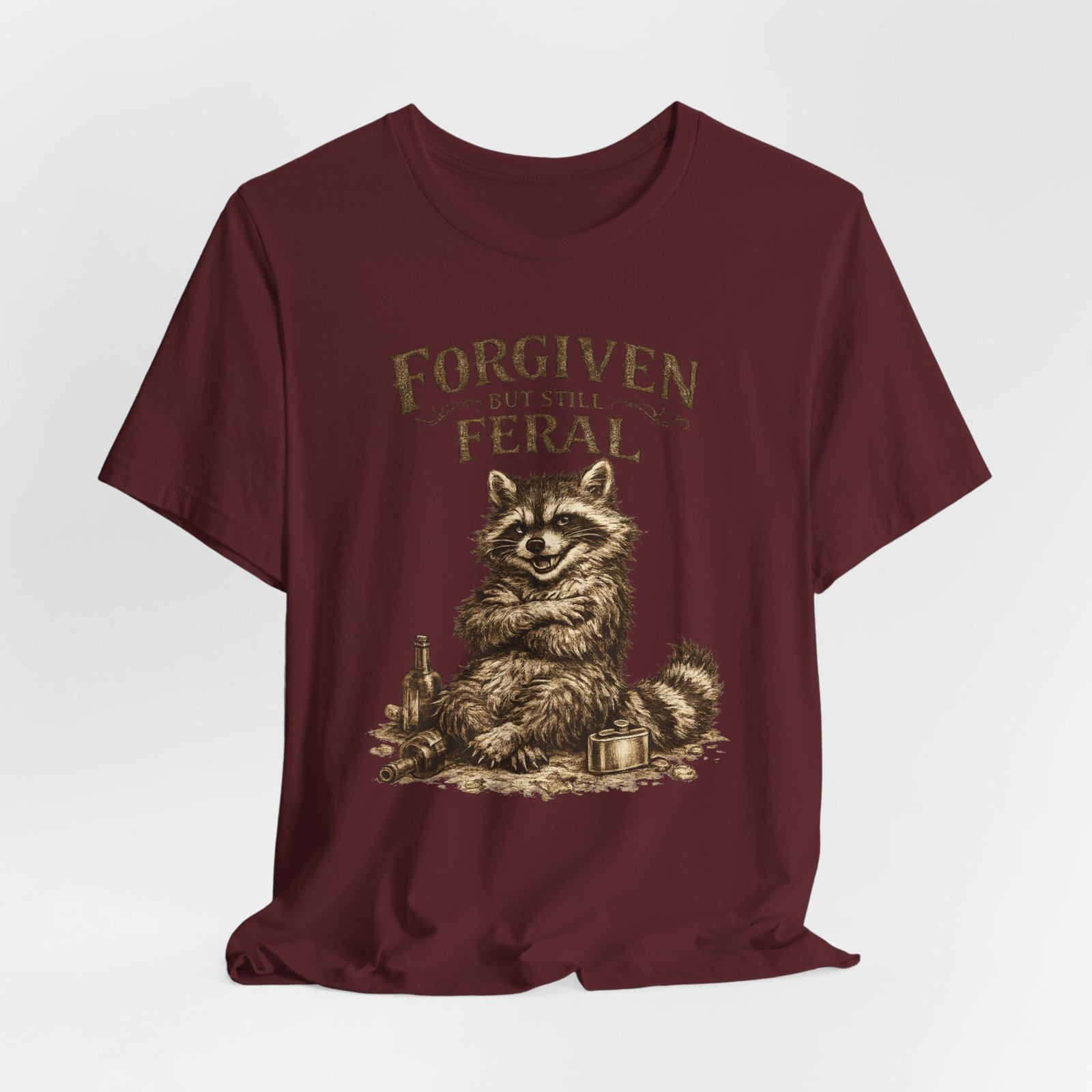 Forgiven But Still Feral raccoon tee | vintage illustration, humour - Image 36