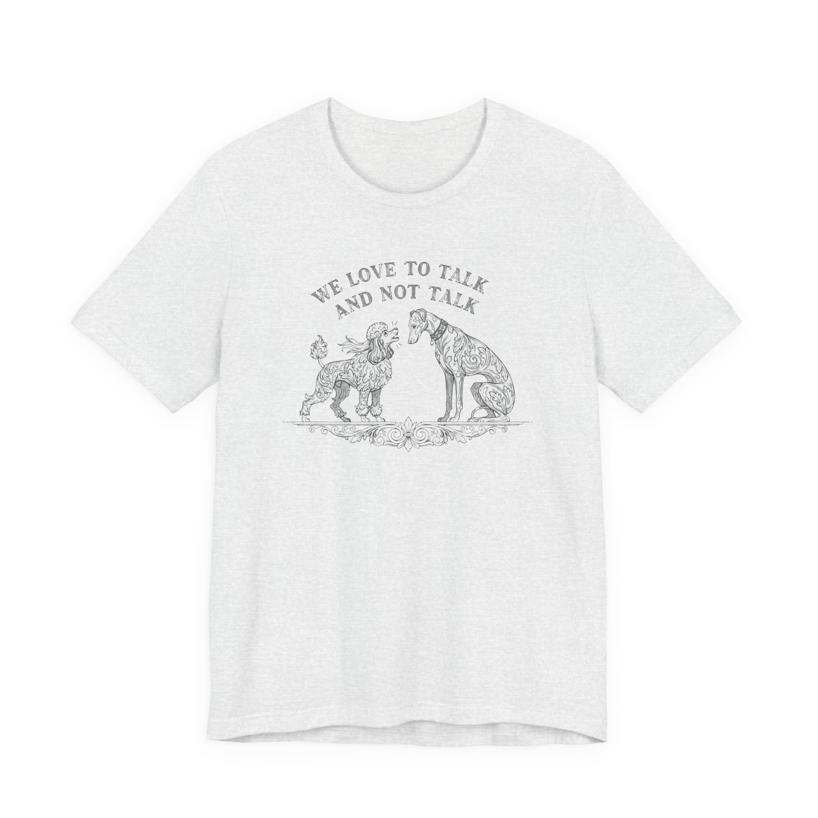 We Love to Talk and Not Talk T-Shirt | Illustrated Dogs Conversation Tee, Best in Show tee - Image 2