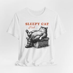 Sleepy Cat Club tee | Cat illustration shirt, lounging cat design