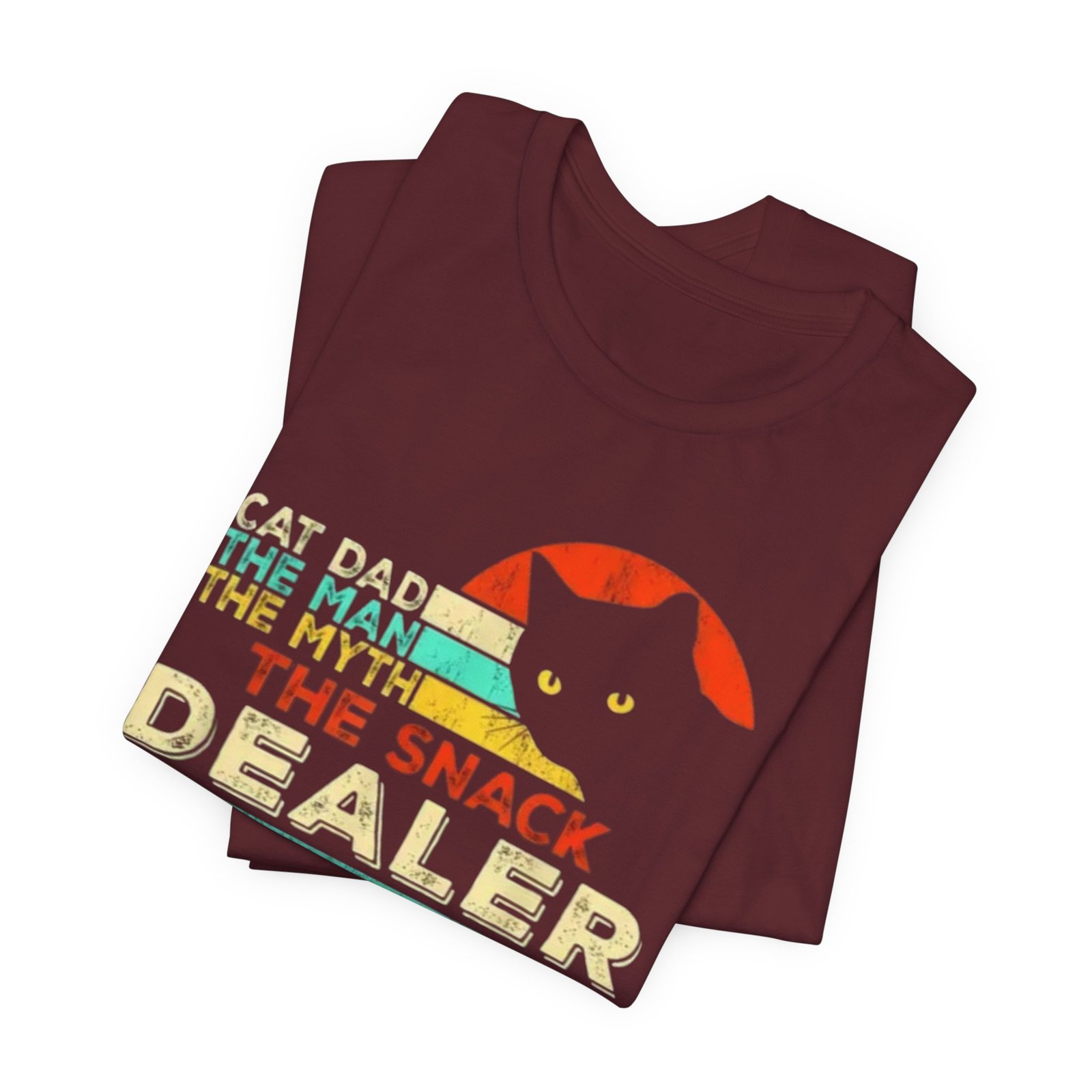 Cat Dad The Snack Dealer T-Shirt | Retro Cat Graphic - Image 35