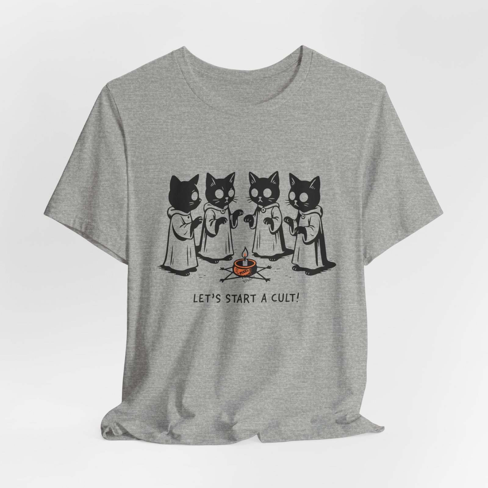 Cat Choir Lets Start a Cult Tee , Cat Ritual Graphic Shirt - Image 24