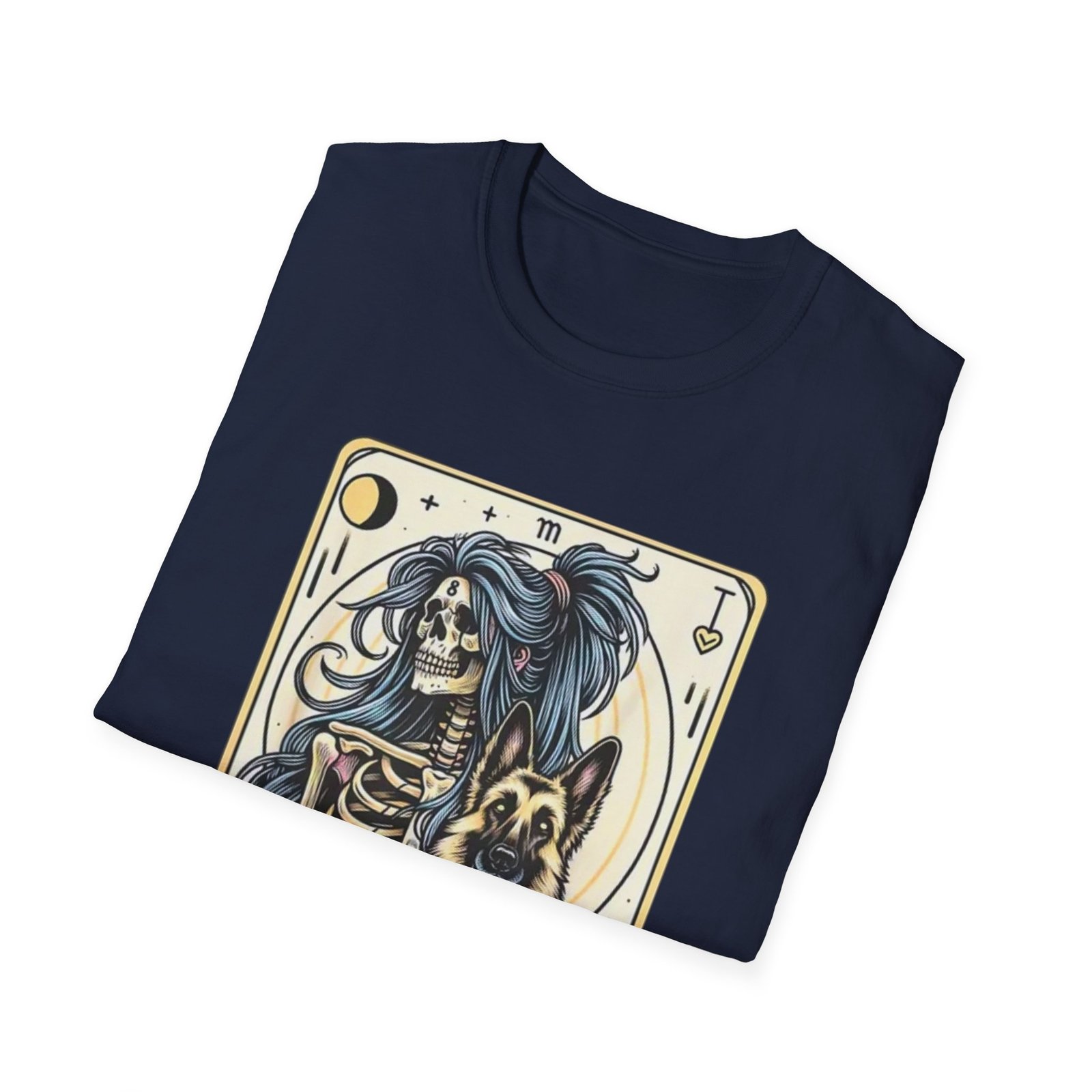 German Shepherd Tarot Skeleton T-Shirt | Funny Dog Tarot Tee - Image 24