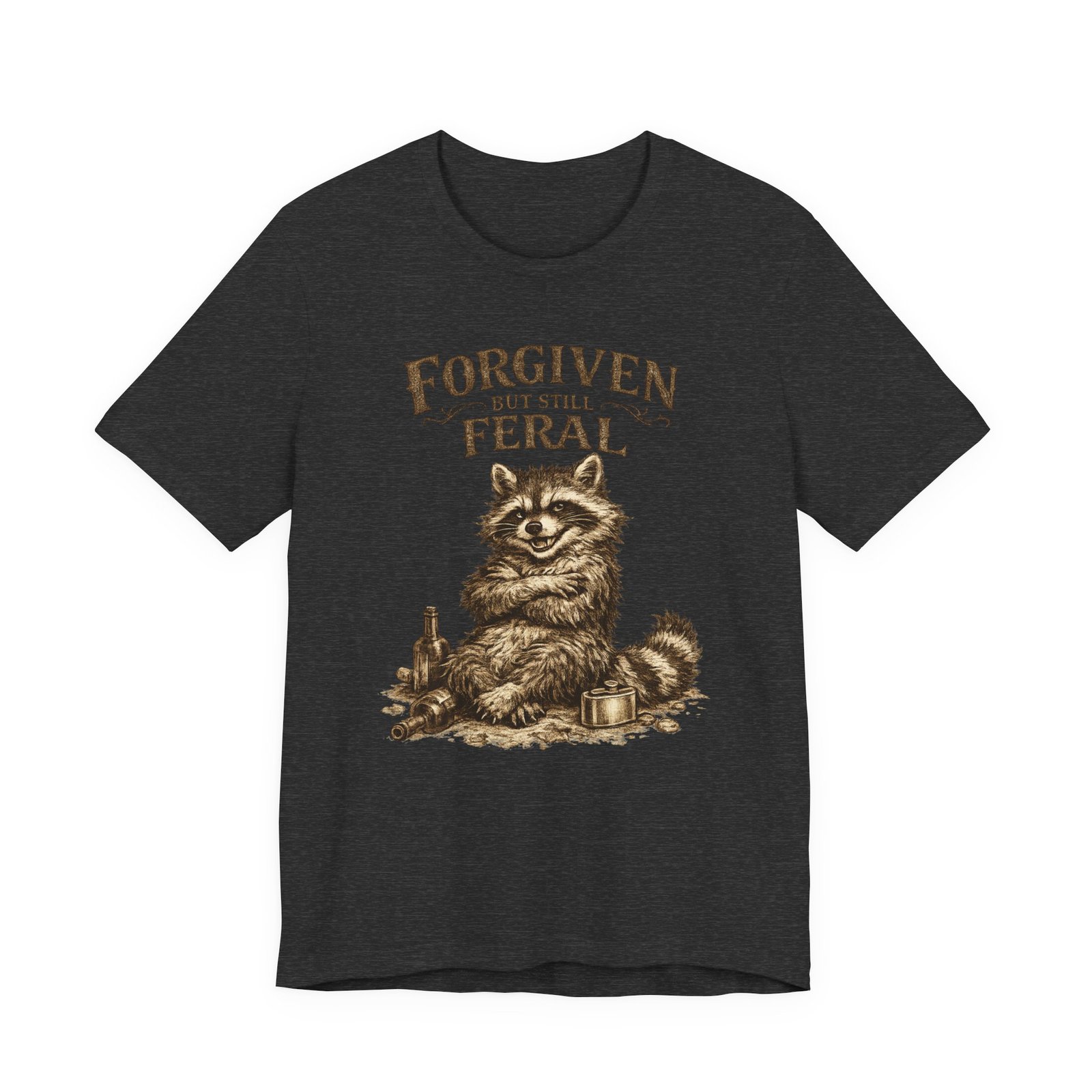 Forgiven But Still Feral raccoon tee | vintage illustration, humour - Image 25