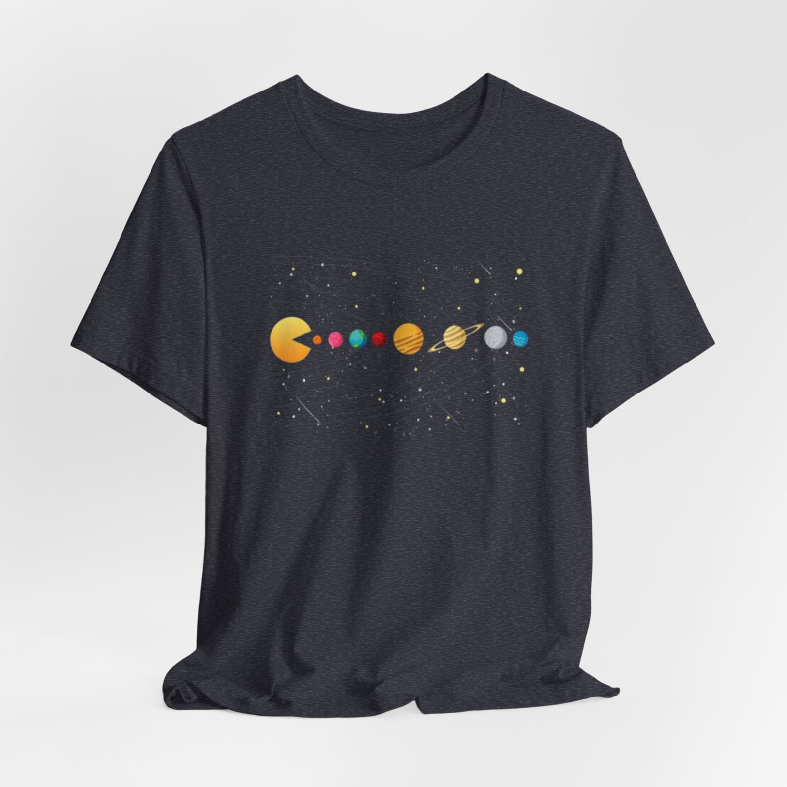 Pac-Man Solar System T-Shirt | Retro Arcade Planets Tee - Image 20